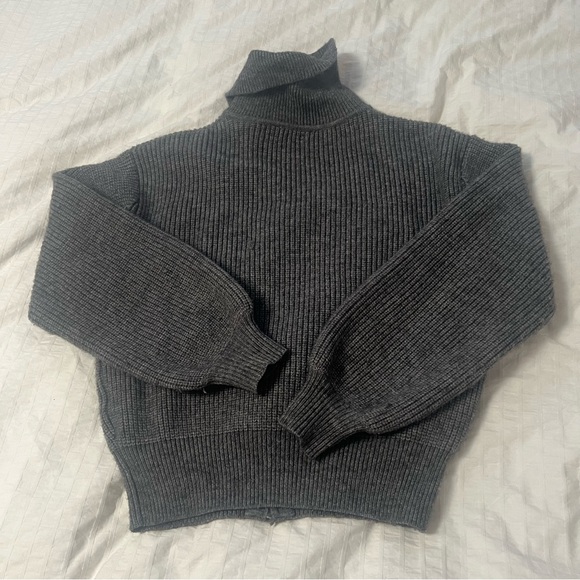 Oak + Fort High Neckline Zip Up Sweater - Picture 9 of 9